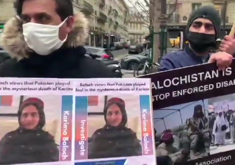 france protests on Karima Baloch