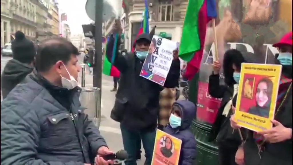 france protests on Karima Baloch