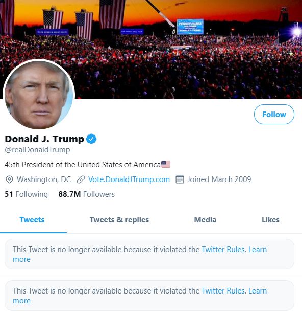 Twitter locks Trumps account