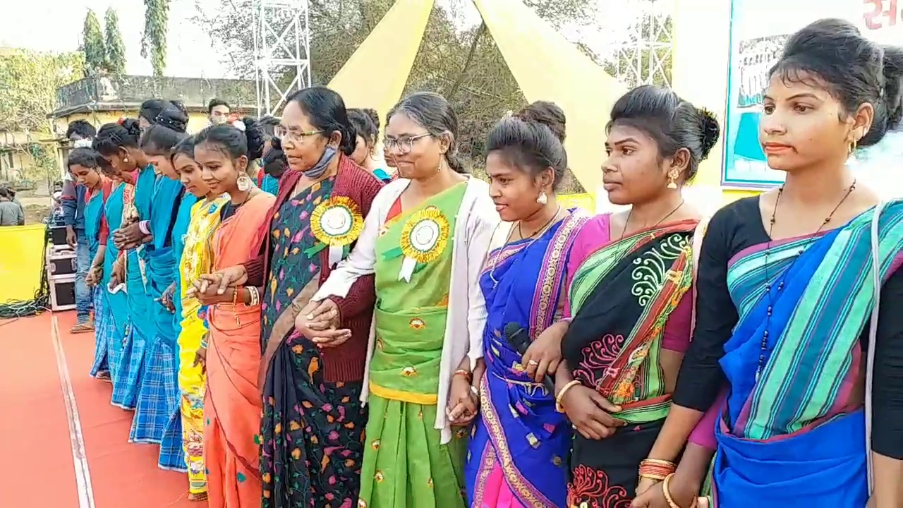 People of tribal society celebrating Sohray festival in Dumka