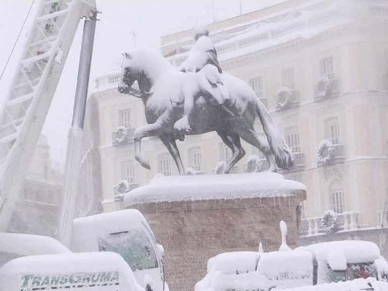 spain madrid heavy snow fall