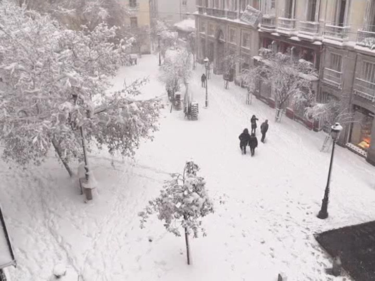 spain madrid heavy snow fall