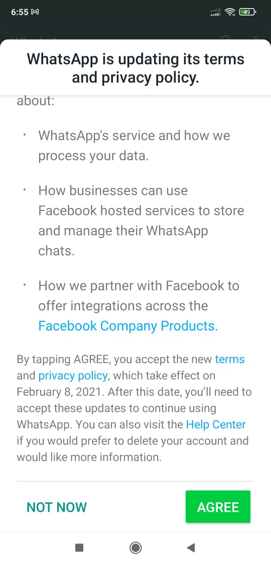 whatsapp revised terms and privacy policy  സുരക്ഷിതമെന്ന് വാട്‌സാപ്പ്  സ്വകാര്യത നയത്തിൽ മാറ്റം  whatsapp privacy policy