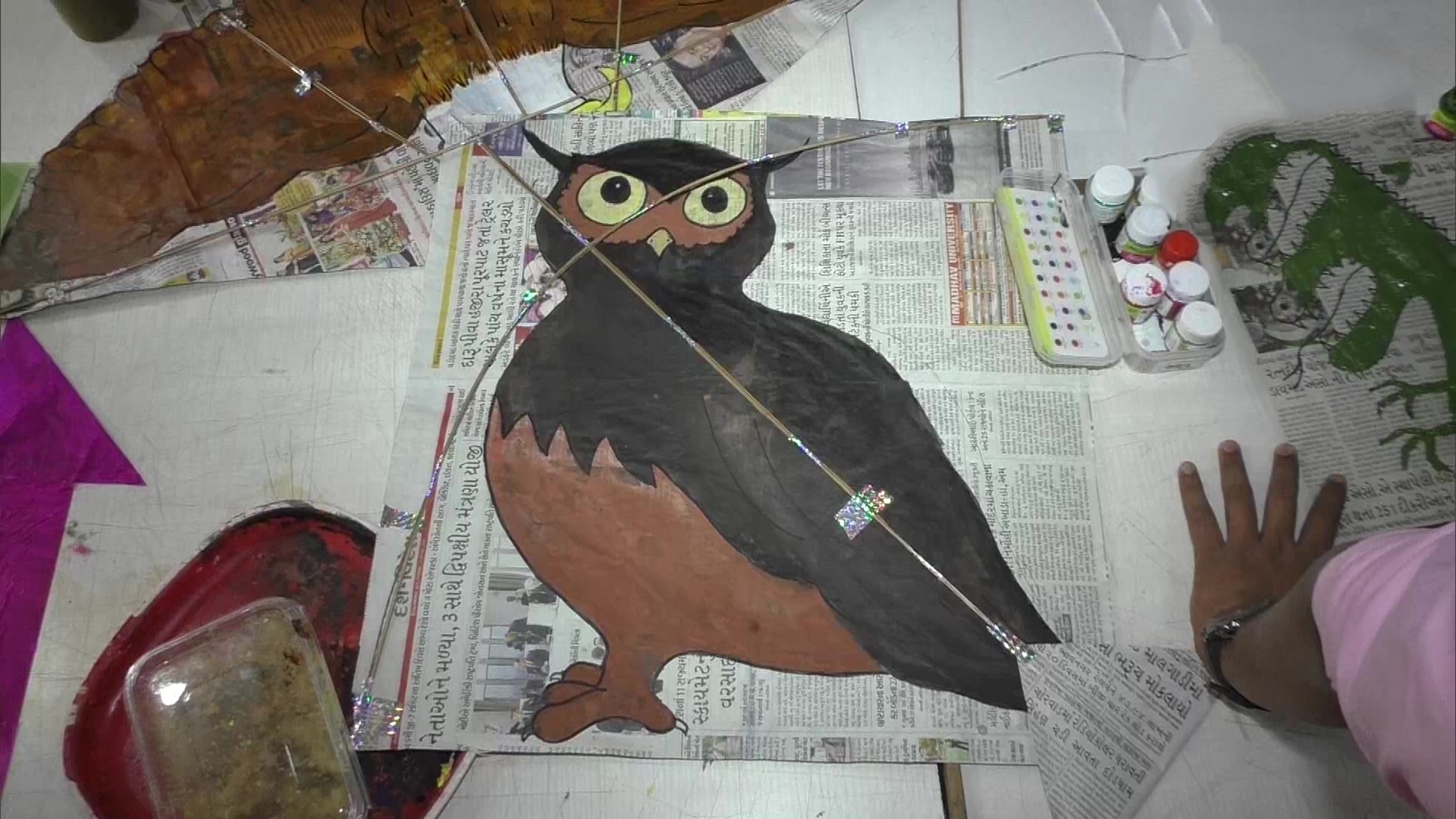 in order to ensure that birds dont get hurt institute of designing and tech students from gujarat's surat made kites with owl and eagle photos t