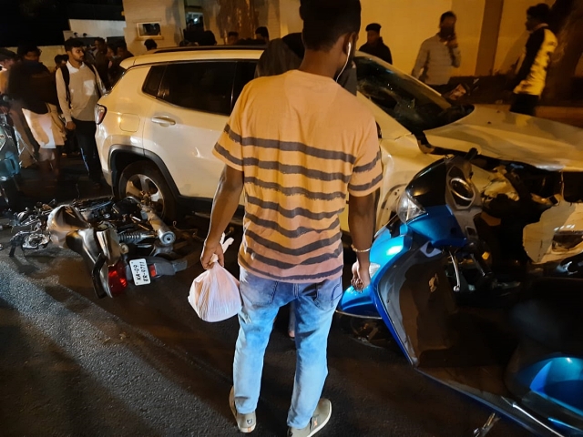 accident between car and bike