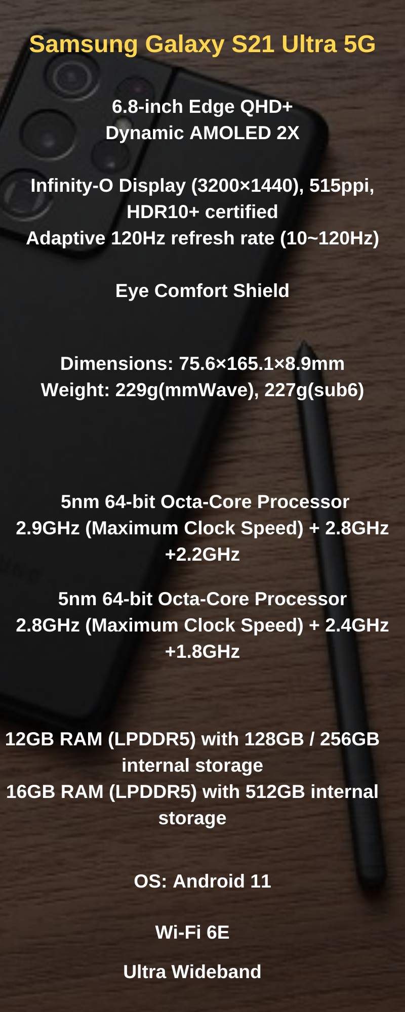 Galaxy 21 Ultra features,  Galaxy 21 Ultra