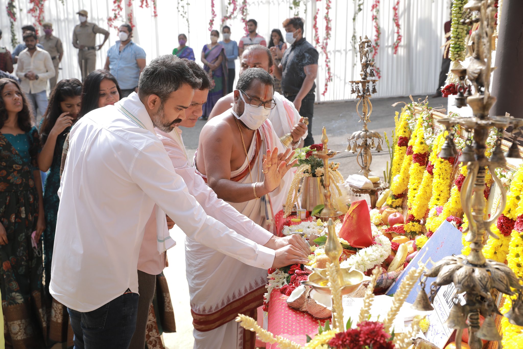 Prabhas's salaar movie pooja ceremony at hyderabad