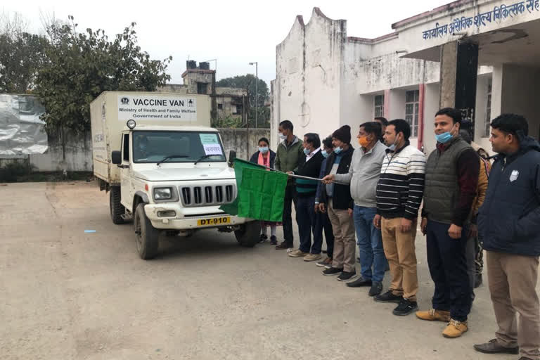 वैक्सीन रथ रवाना