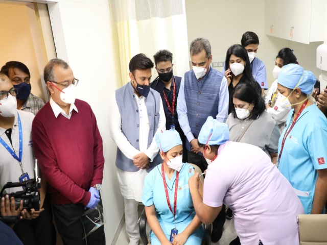 Health Minister Sudhakar visits Manipal hospital at Bangalore