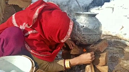 Kokernag residents use snow for drinking water