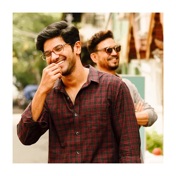 Dulquer and Irrfan Khan in a still from Karwaan