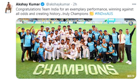 bollywood celebrating historic border gavaskar win over australia of indian cricket team