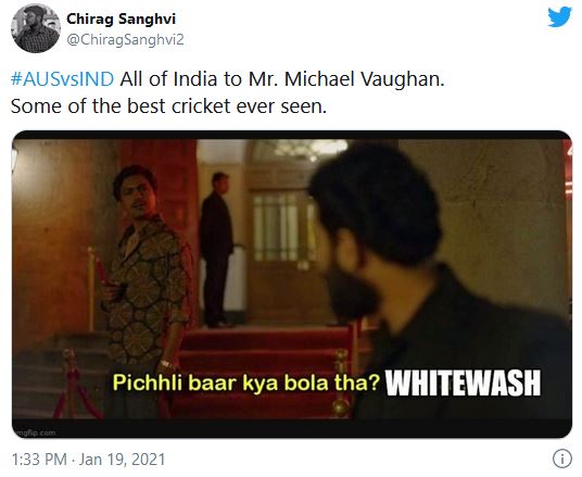 ex england captain Michael Vaughan been trolled by indian fan after win over australia in test series