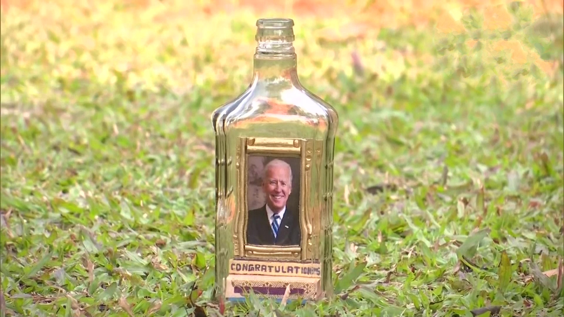 biden pic in bottle