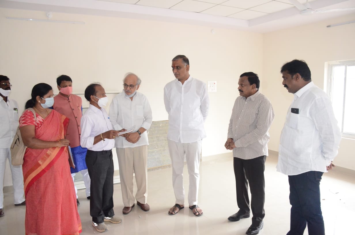 minister harish rao visited new library building in siddipet