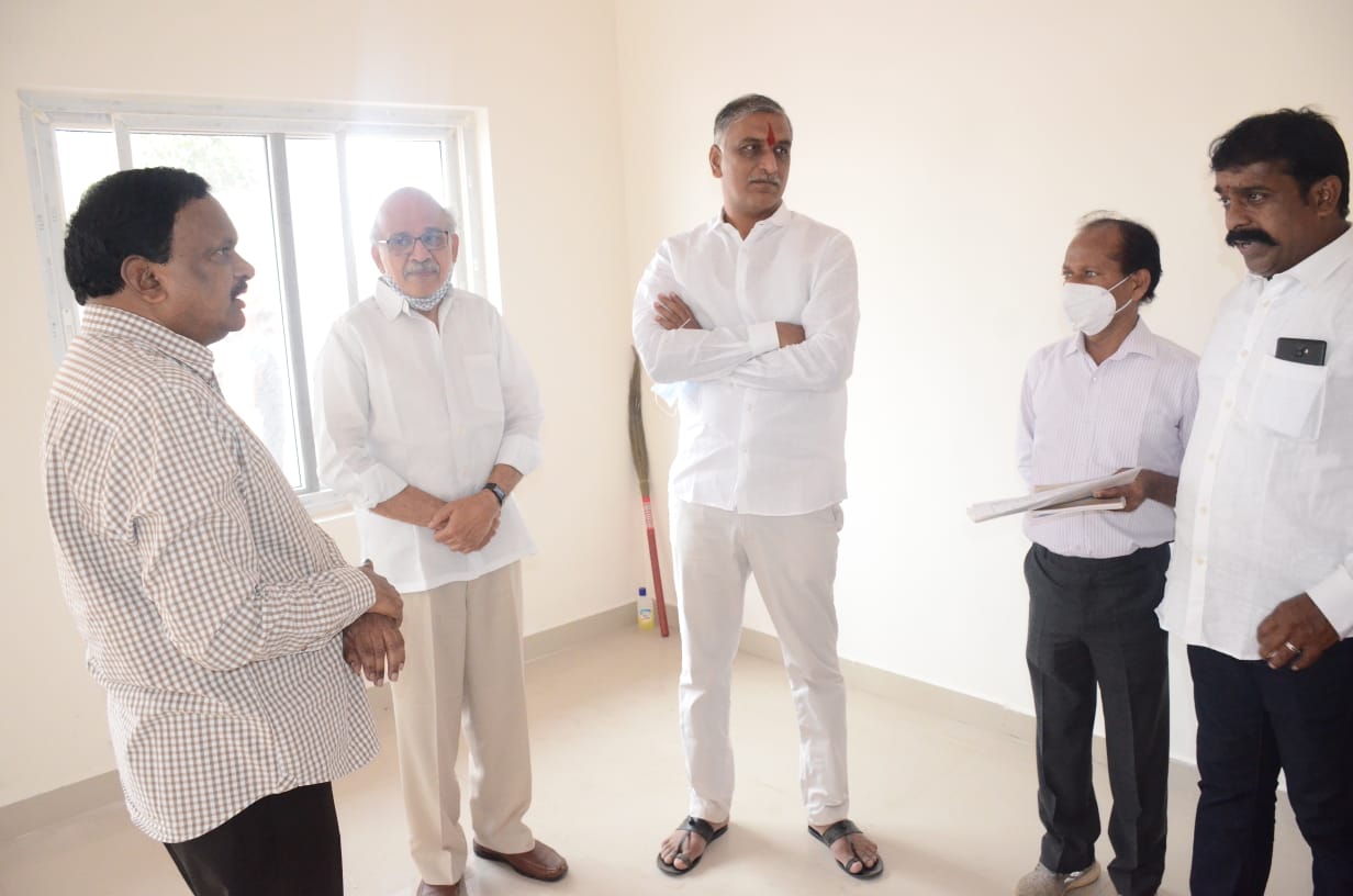 minister harish rao visited new library building in siddipet