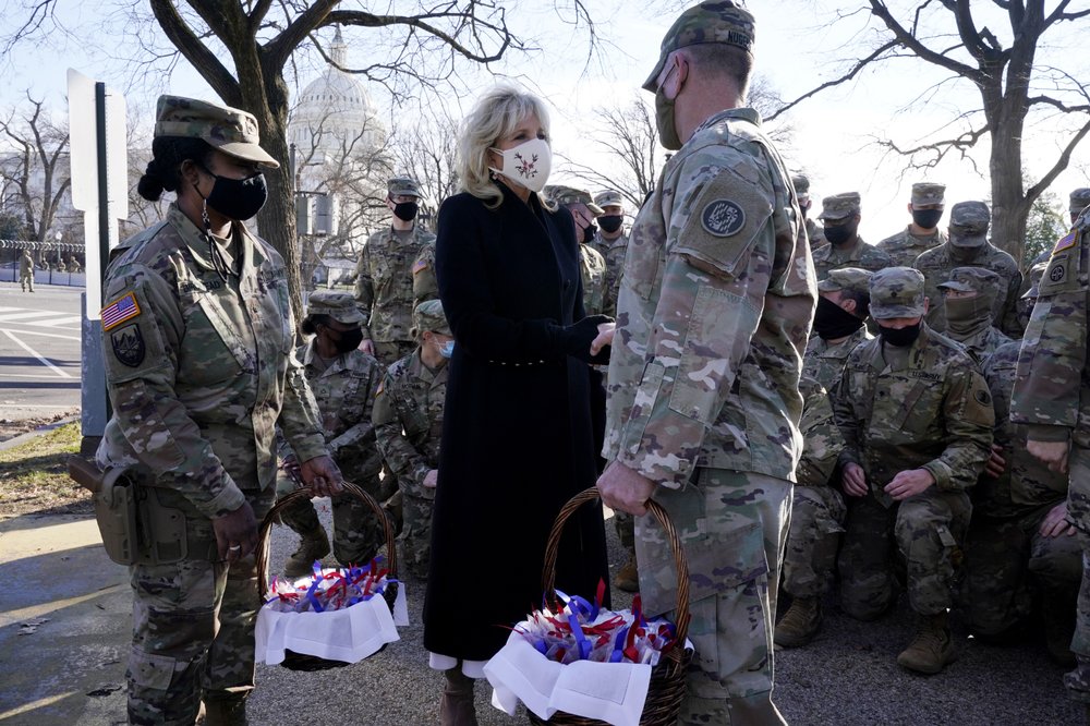 U.S. Capitol on Friday to deliver baskets of chocolate chip cookies to National Guard members