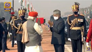 The Tricolour unfurled at Rajpath in the presence of President Ram Nath Kovind, Prime Minister Narendra Modi