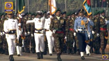 The Tricolour unfurled at Rajpath in the presence of President Ram Nath Kovind, Prime Minister Narendra Modi