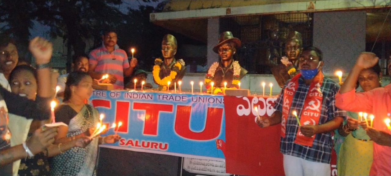 candle rally in saluru