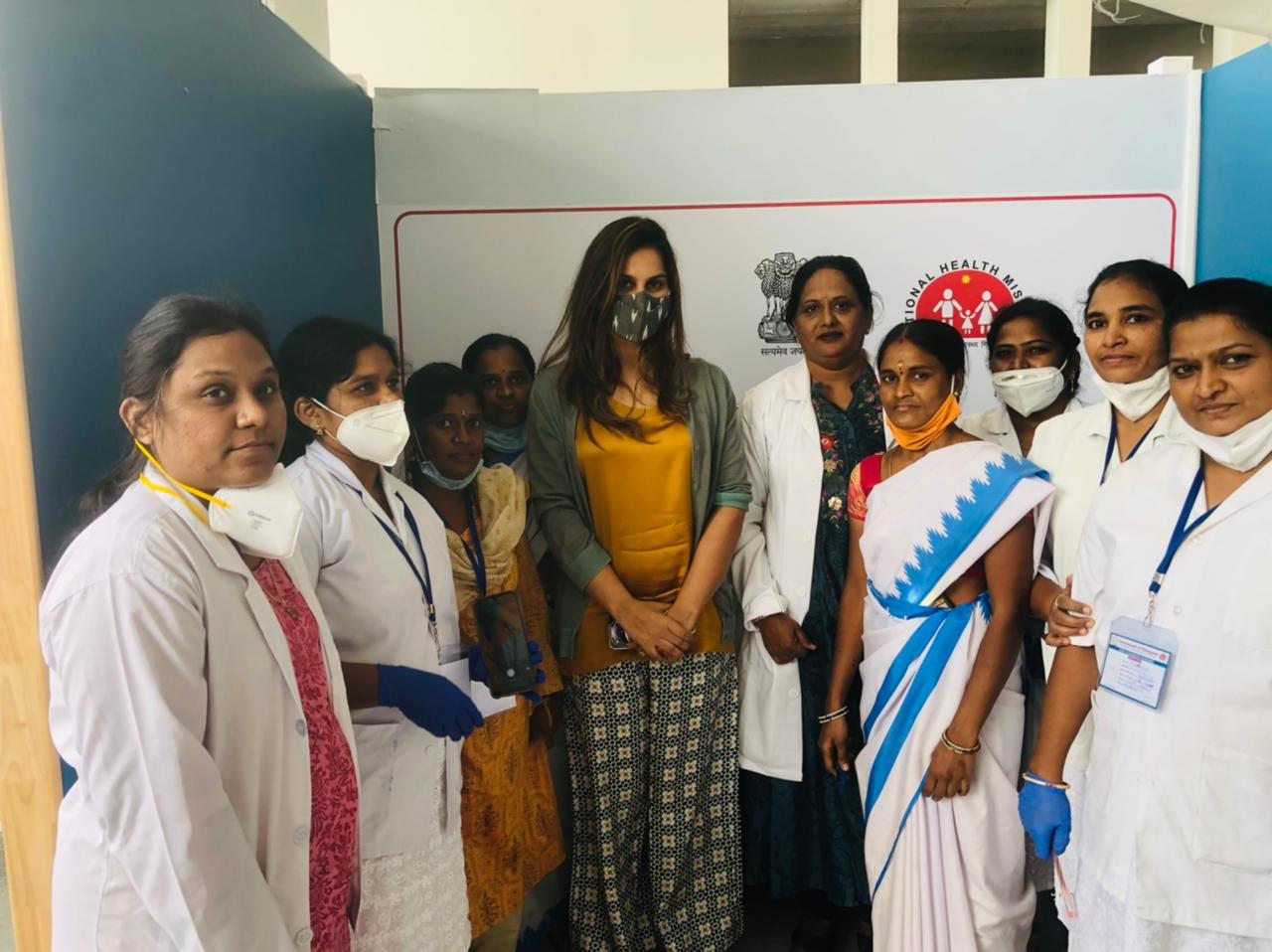 Upasana Konidela taken covid vaccine at apollo hospital