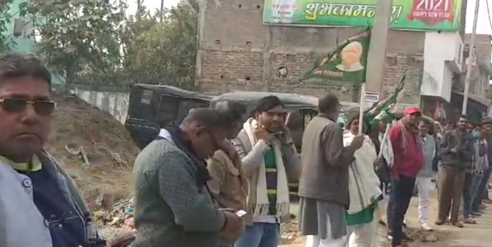 human chain in gaya