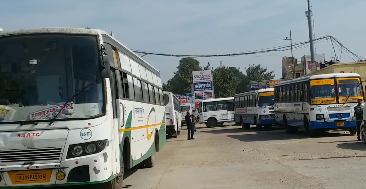 Sriganganagar Roadways Employees Strike,  Protest against public transport in Sriganganagar,  Rajasthan Roadways strike Sriganganagar