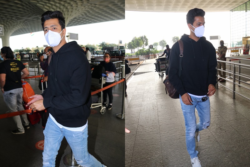 Vicky Kaushal spotted at Mumbai airport on Tuesday morning