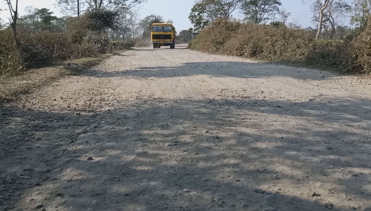 Very poor condition of road at CM's home district