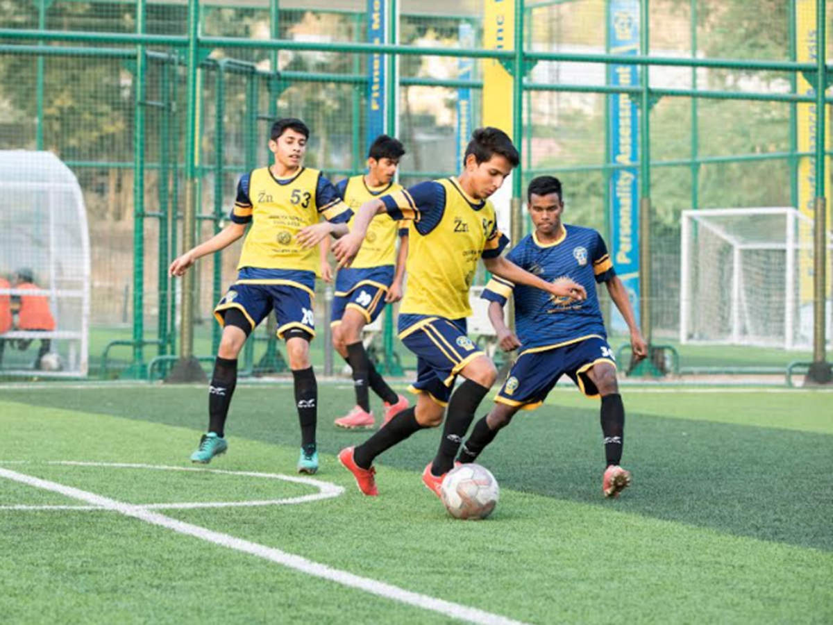 Zinc Football Academy team practices at Zinc Football facility at Zawar in Rajasthan's Udaipur district