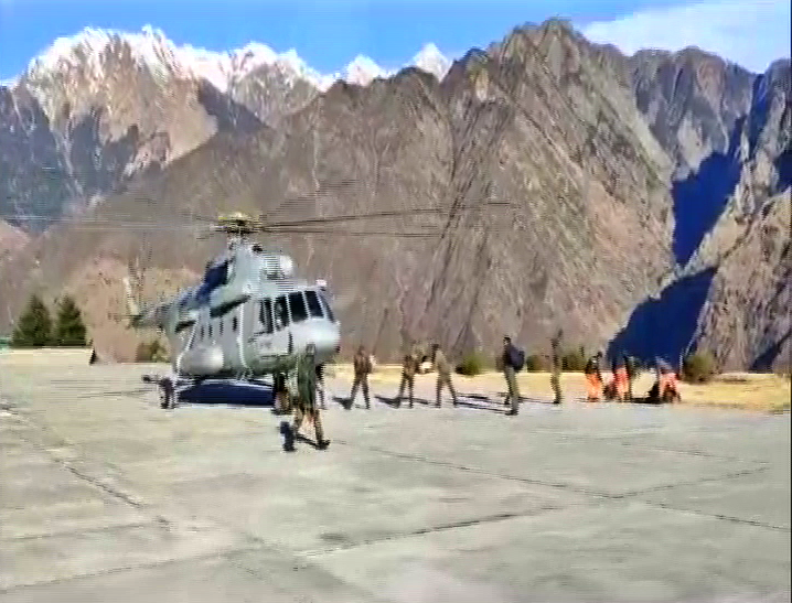 rescue operation at raini village in glacier burst of chamoli incident