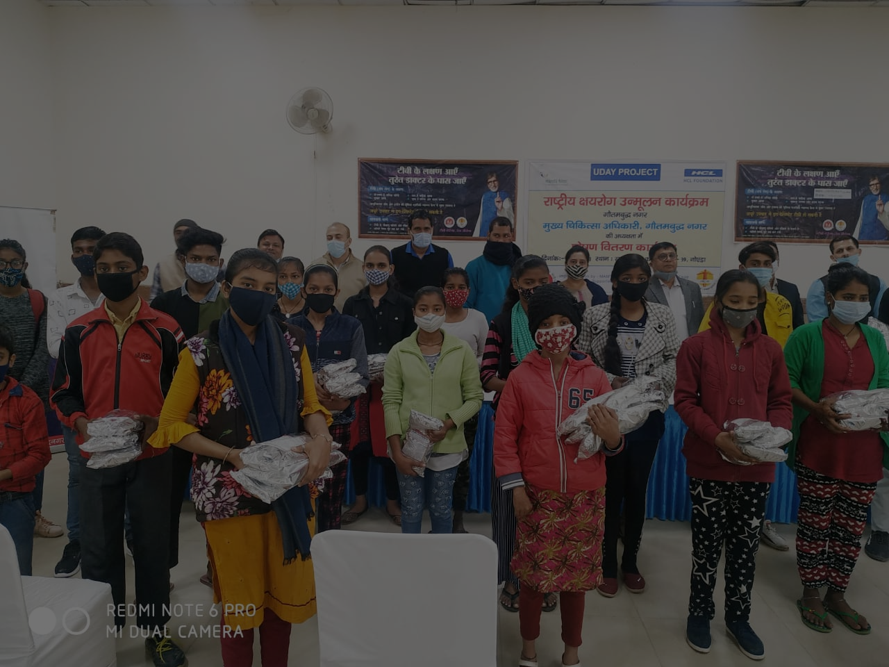 The HCL Foundation distributed nutrition materials to TB patients