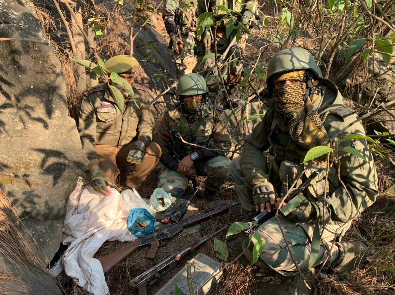 Indian Army and Police jointly recovered cache of weapons, including warlike stores at Reasi District in JK