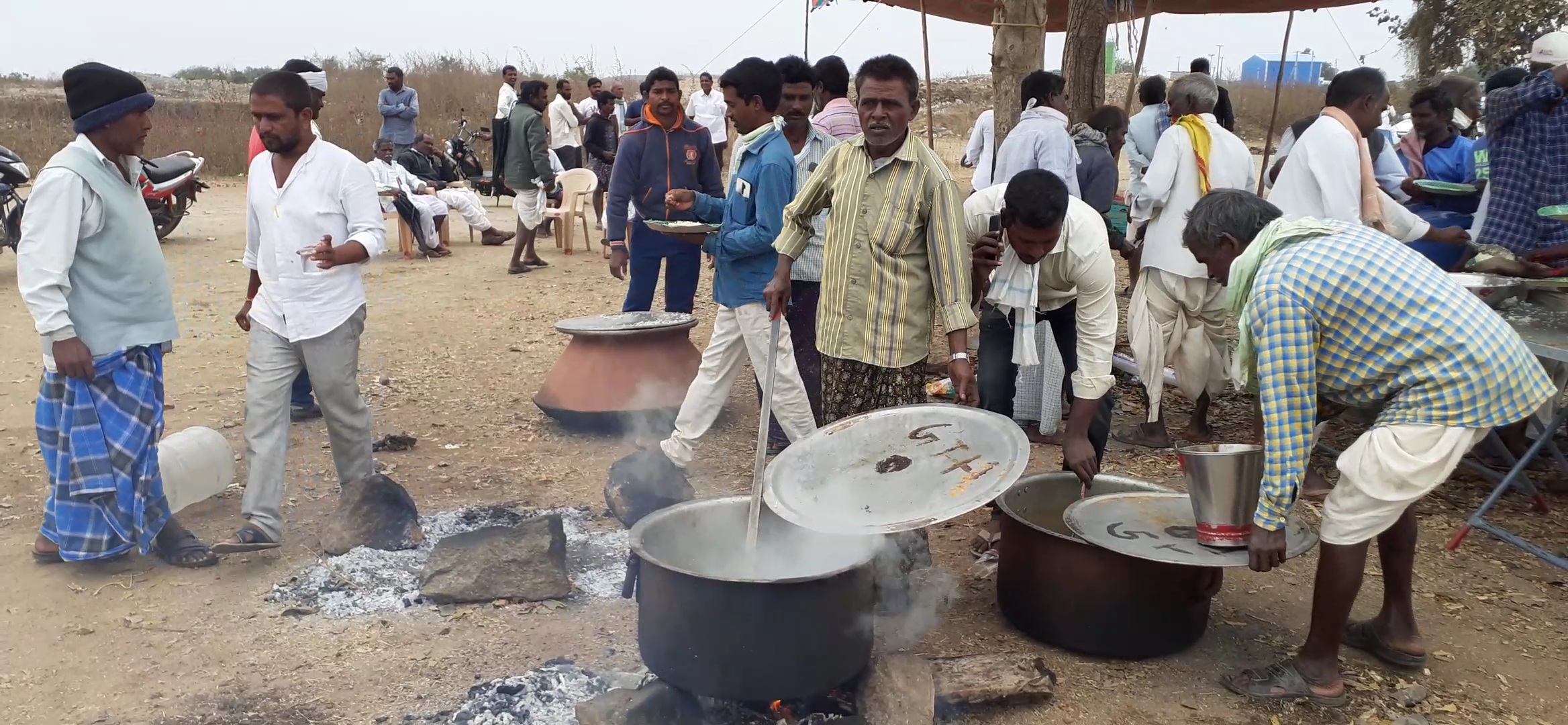 ponkal villagers protest for compensation at nirmal district