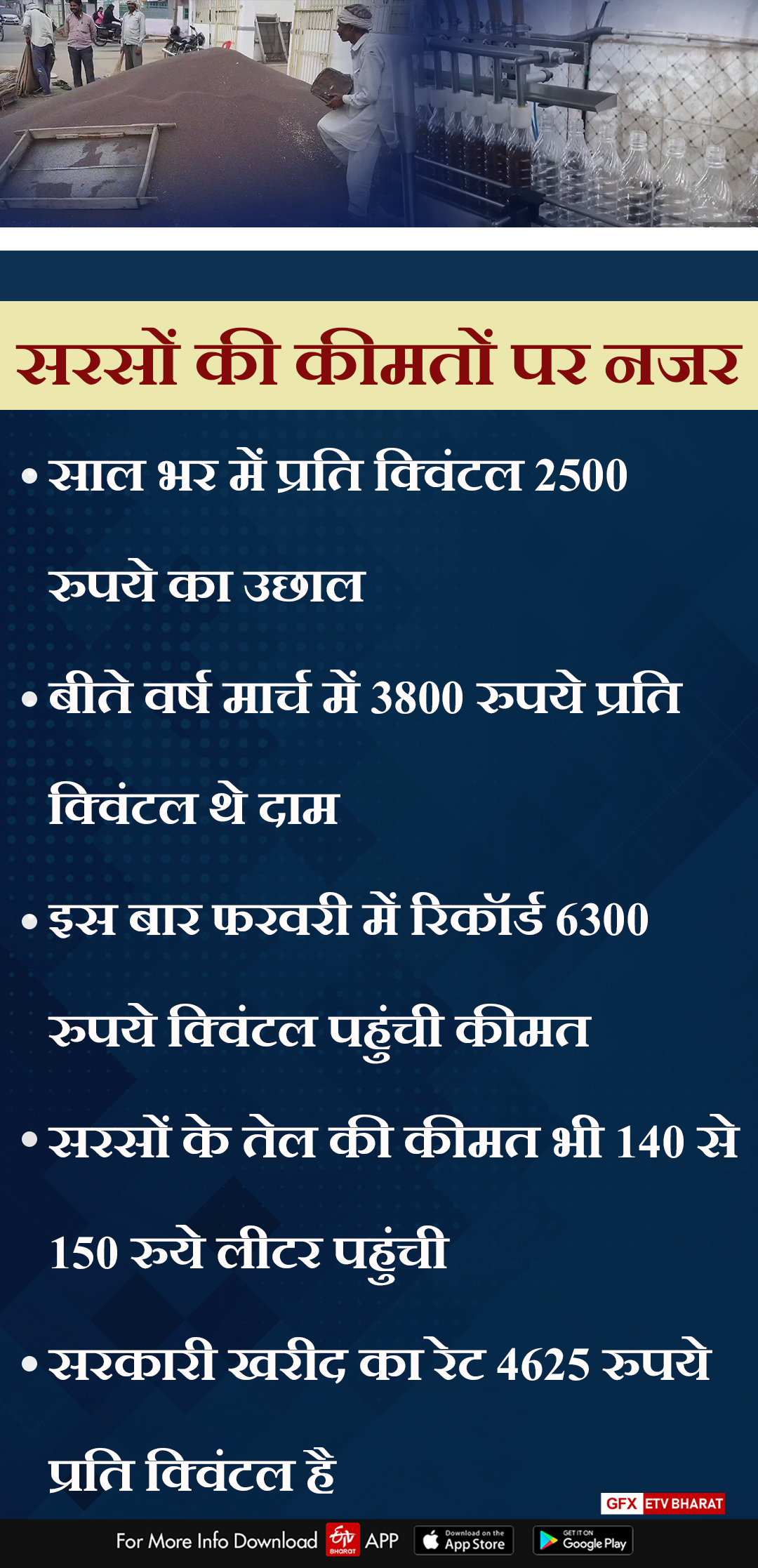 Record increase in mustard prices, भरतपुर में सरसों के दाम में रिकॉर्ड बढ़ोतरी