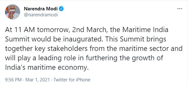 Prime minister's tweet