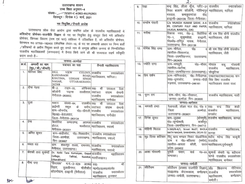 75-assistant-professors in uttarakhand