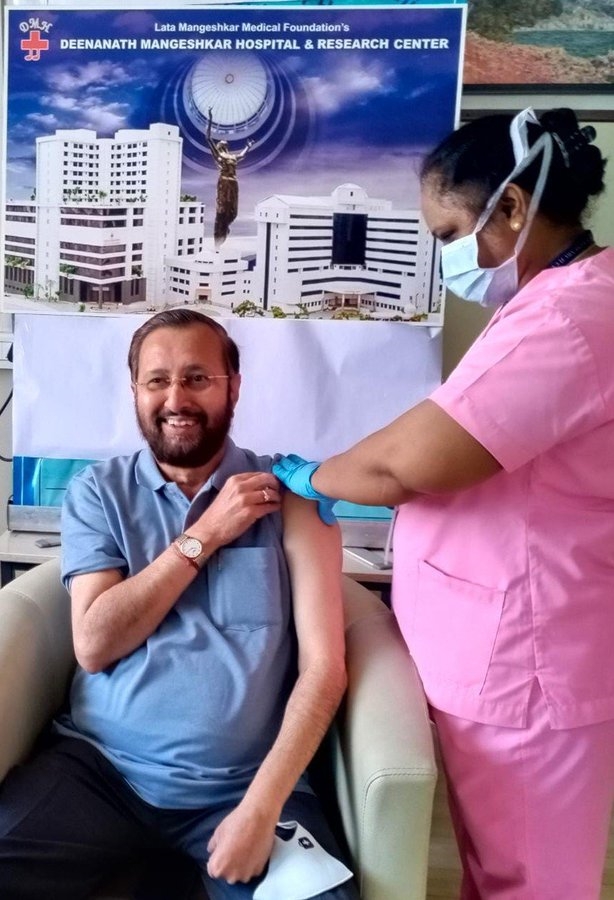 Union Minister Prakash Javadekar received his first dose of Corona Vaccine