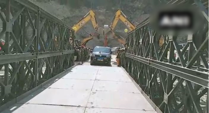 BRO opens new bailey bridge to vehicle traffic over Rishiganga