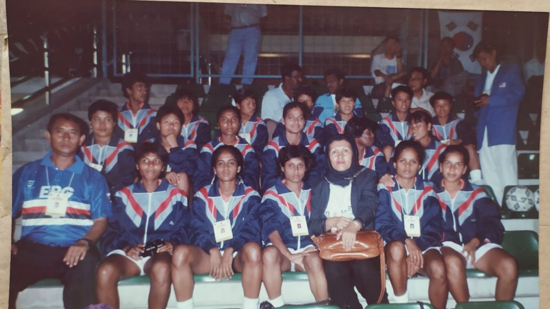 Indian women's football team back then.