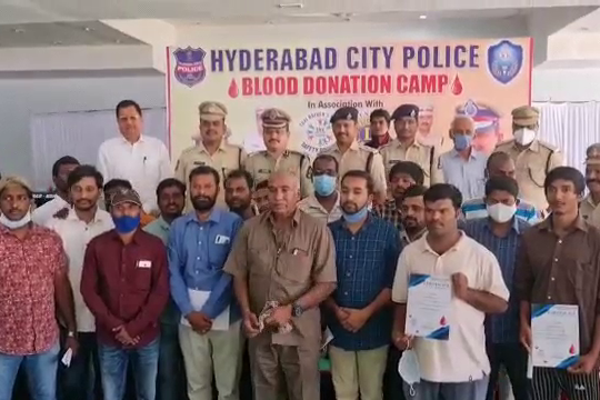 Traffic acp Anil Kumar inaugurated the blood donation camp in Secunderabad karkhana