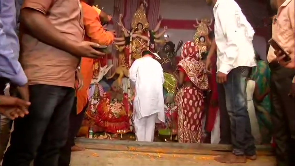 Before filing nomination, Suvendu Adhikari offers puja at Janakinath Temple