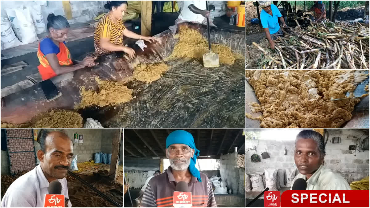 ahead of pongal festival jaggery prepration intense in madurai