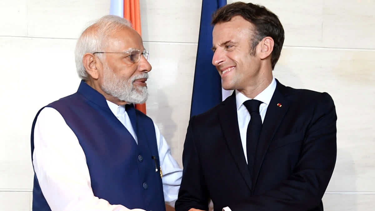 Prime Minister Narendra Modi meets with the President of France Emmanuel Macron during G20 summit