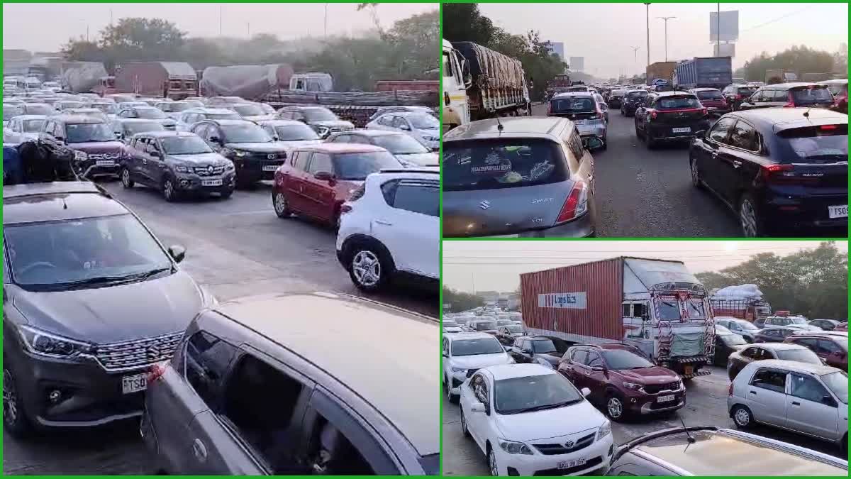 Huge Traffic jam At Hyderabad Vijayawada Highway