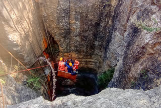 Efforts underway to rescue the labourers trapped inside a coal mine, in Dima Hasao district, Assam