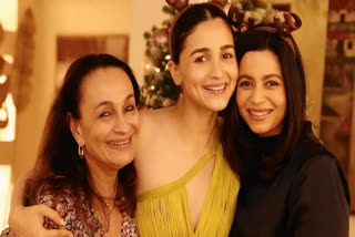 Alia Bhatt with mother Soni Razdan and sister Shaheen Bhatt (Instagram image)