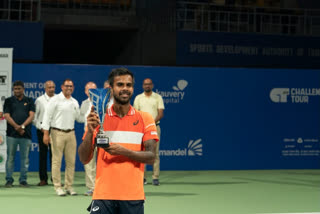 Sumit Nagar scored a victory over his opponent by 6-1, 6-4.