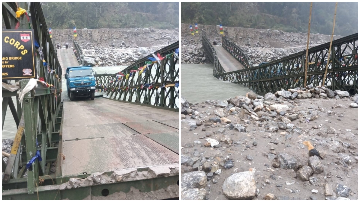 Bailey Bridge Collapsed in North Sikkim