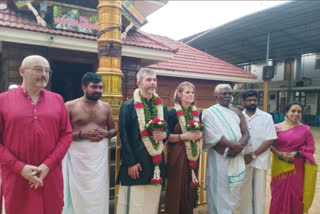 French couple marriage in temple